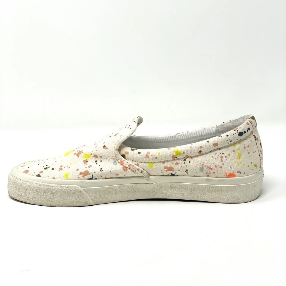 Madewell Sidewalk Slip-On Sneakers 8 Paint Splatter Canvas MWL Cloudlift